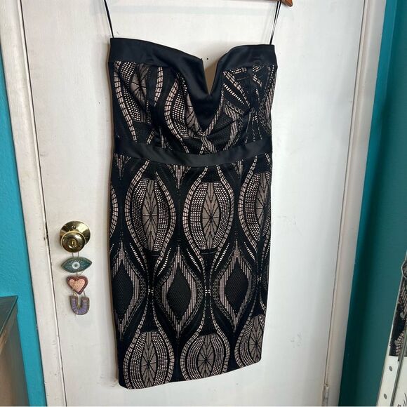 River island strapless evening wear cute plus size midi dress wedding guest - Picture 2 of 11